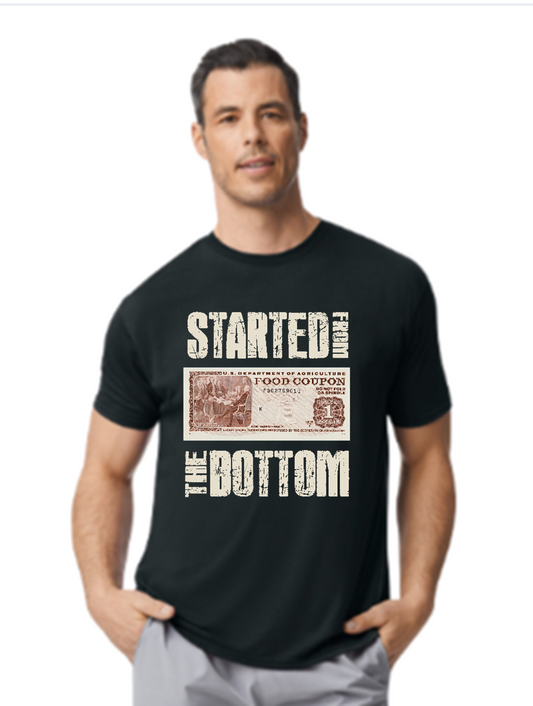 Food Stamp Started from The Bottom Retro, T-shirts